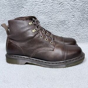 Dr Martens Chelston Mens Size 14 Chukka Boots Dark Brown Leather Cap Toe Lace Up